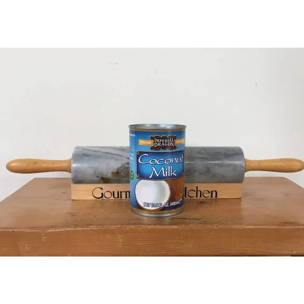 Vtg Gourmet Kitchen Himark Solid Marble Pastry Dough Baking Rolling Pin w Stand